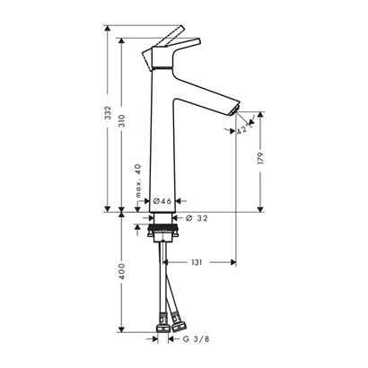 HansGrohe Talis S Tek Kollu Lavabo Bataryası 190 Kumandasız - 72032000
