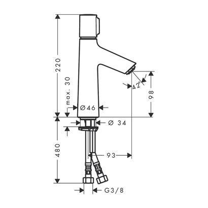 HansGrohe Talis Select S Lavabo Bataryası 100 Kumandasız - 72043000