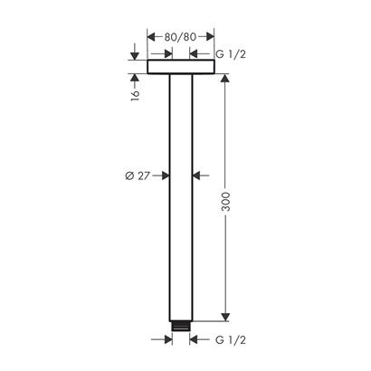 HansGrohe Tavan Bağlantısı E 300 Mm - 27388000