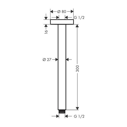 HansGrohe Tavan Bağlantısı S 30 Cm - 27389700