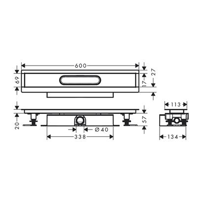 HansGrohe Ubox Universal Komple Set Düz Kurulum  -  600 Duş Kanalı İçin - 56016180