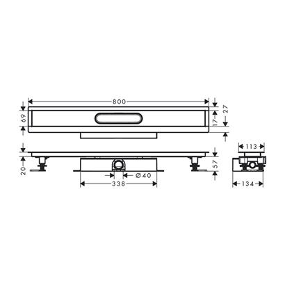 HansGrohe Ubox Universal Komple Set Düz Kurulum  -  800 Duş Kanalı İçin - 56018180