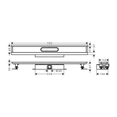 HansGrohe Ubox Universal Komple Set Düz Kurulum  -  900 Duş Kanalı İçin - 56019180