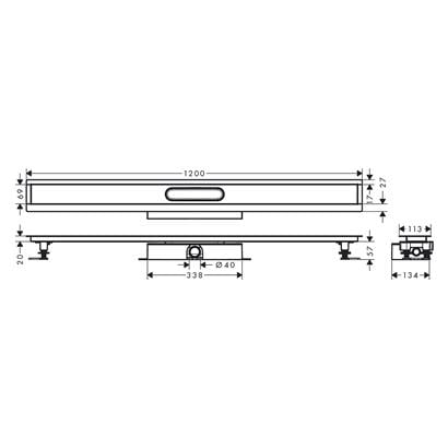 HansGrohe Ubox Universal Komple Set Düz Kurulum  -  1200 Duş Kanalı İçin - 56021180