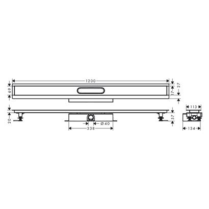 HansGrohe Ubox Universal Komple Set Düz Kurulum  -  1200 Duş Kanalı İçin - 56021180