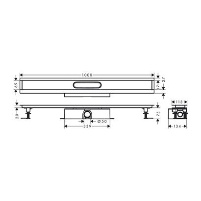 HansGrohe Ubox Universal Komple Set Standart Montaj  -  1000 Duş Kanalı İçin - 56026180
