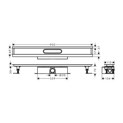HansGrohe Ubox Universal Komple Set Standart Kurulum  -  900 Duş Kanalı İçin - 56025180