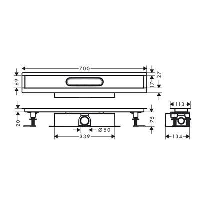 HansGrohe Ubox Universal Komple Set Standart Kurulum  -  700 Duş Kanalı İçin - 56023180