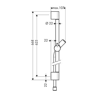 HansGrohe Unica Duş Barı C 65 Cm, Duş Hortumu İle - 27611000