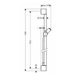 Hansgrohe Unica Duş Barı C 90 cm, Duş Hortumu - 27610000