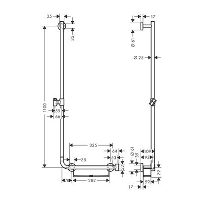 HansGrohe Unica Duş Barı Comfort 110 Cm, Sol - 26403400