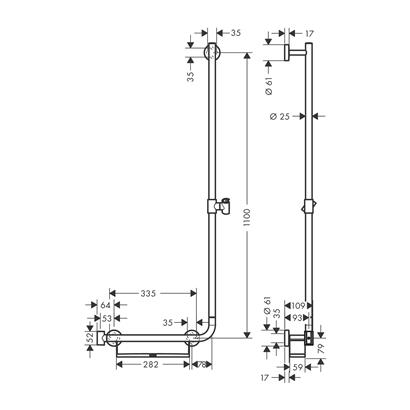 HansGrohe Unica Duş Barı Comfort 110 Cm, Sağ - 26404400