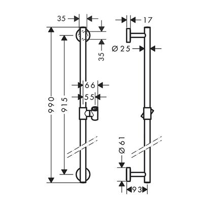 HansGrohe Unica Duş Barı Comfort 90 Cm - 26402000