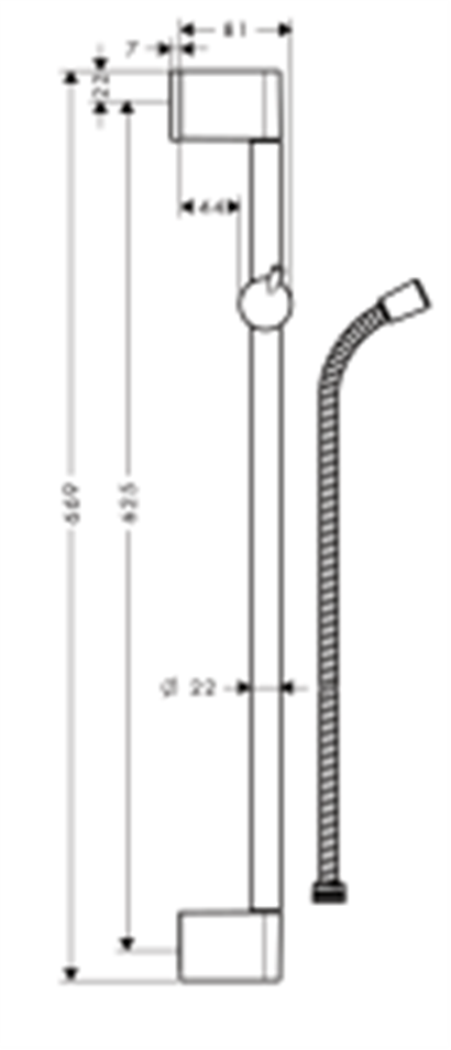 HansGrohe Unica Duş Barı Crometta 65 Cm, Duş Hortumu İle - 27615000