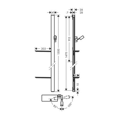 HansGrohe Unica Duş Barı E 150 Cm, Duş Hortumu İle - 27645000