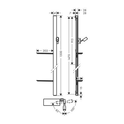 HansGrohe Unica Duş Barı E 150 Cm, Duş Hortumu İle - 27645000
