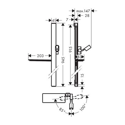HansGrohe Unica Duş Barı E 90 Cm, Duş Hortumu İle - 27640000