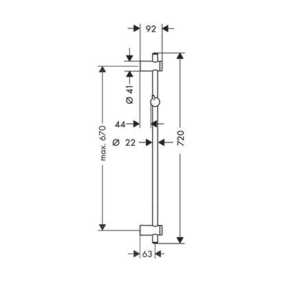 HansGrohe Unica Duş Barı Reno 72 Cm - 27704000
