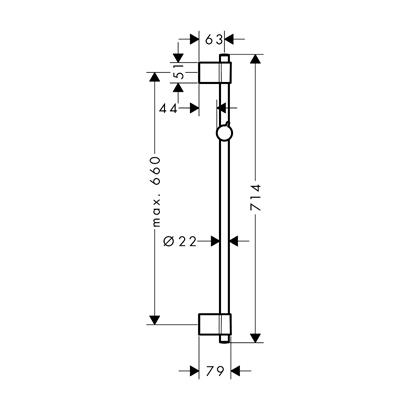 HansGrohe Unica Duş Barı Varia 72 Cm - 27355000