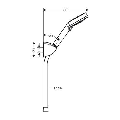 HansGrohe Vernis Blend Duş Askı Seti Vario Ecosmart, 160 Cm Duş Hortumu İle - 26278000