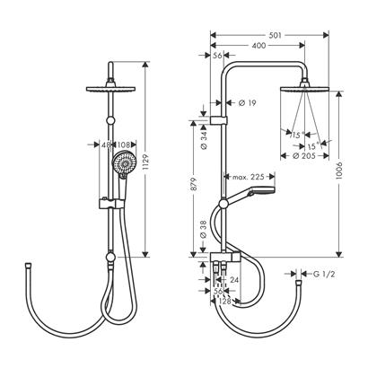 HansGrohe Vernis Blend Duş Kolonu 200 1Jet Reno - 26272000