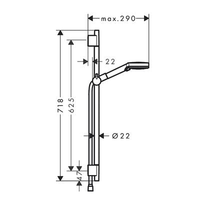 HansGrohe Vernis Blend Duş Seti Vario, 65 Cm Duş Barı İle - 26422670