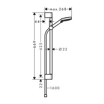 HansGrohe Vernis Blend Duş Seti Vario, 65 Cm Duş Barı İle Proje Paketi (6Lı) - 26371000