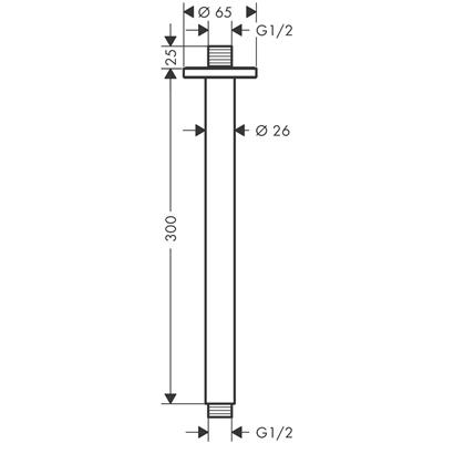 HansGrohe Vernis Blend Tavan Bağlantısı 30 Cm - 27805670