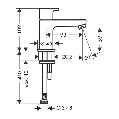 HansGrohe Vernis Blend Tek Akım Musluk 70 Kumandasız - 71583000
