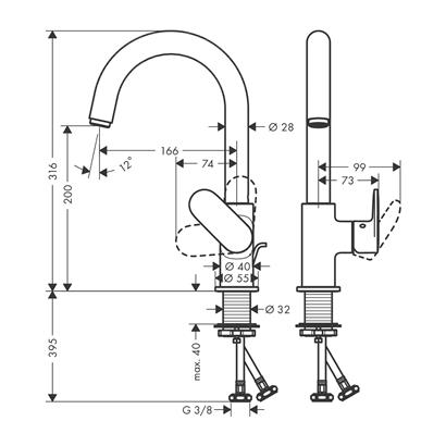 HansGrohe Vernis Blend Tek Kollu Lavabo Bataryası Kumandalı - 71554000