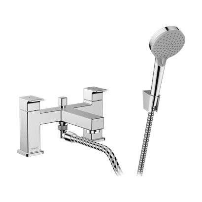 HansGrohe Vernis Shape 2 - Delikli Küvet Kenarı Banyo Bataryası Yönlendirme Valfi Ve Vernis Blend Vario El Duşu İle - 71462000