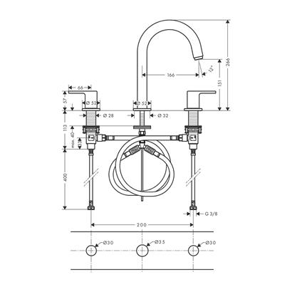 HansGrohe Vernis Shape 3 - Delikli Lavabo Bataryası Kumandalı - 71563000