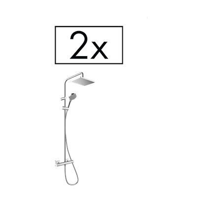 HansGrohe Vernis Shape Duş Kolonu 230 1Jet, Ecosmart, Duş Termostatı İle Proje Paketi (2Li) - 26287000