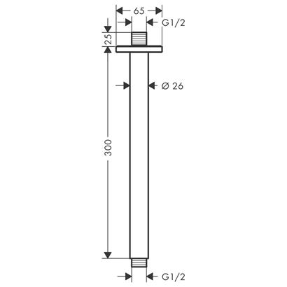 HansGrohe Vernis Shape Tavan Bağlantısı 30 Cm - 26407000