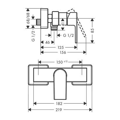 HansGrohe Vernis Shape Tek Kollu Duş Bataryası Aplike Montaj - 71650000