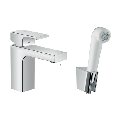 HansGrohe Vernis Shape Tek Kollu Lavabo Bataryası 100 Bidette El Duşu Ve 160 Cm Duş Hortumu İle - 71216000