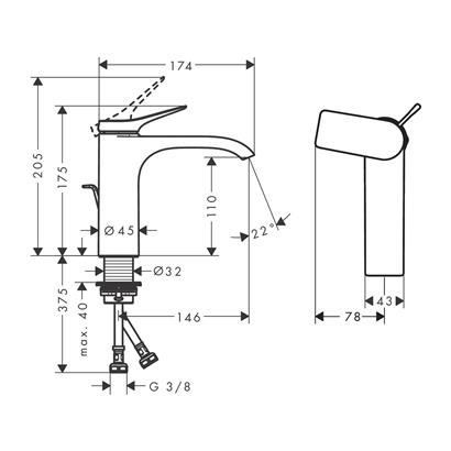 HansGrohe Vivenis Tek Kollu Lavabo Bataryası 110 Coolstart Kumandalı - 75023670