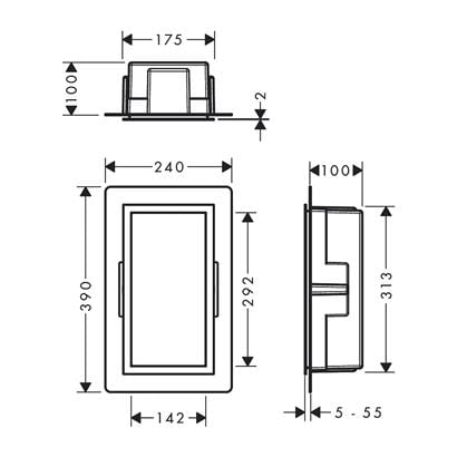 HansGrohe Xtrastoris Individual Duvar Nişi Satin Beyaz Tasarım Çerçeveli 300/150/100 - 56096990