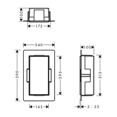 HansGrohe Xtrastoris Minimalistic Duvar Nişi Açık Çerçeveli 300/150/100 - 56070700
