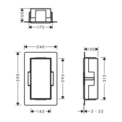 HansGrohe Xtrastoris Minimalistic Duvar Nişi Açık Çerçeveli 300/150/100 - 56070670