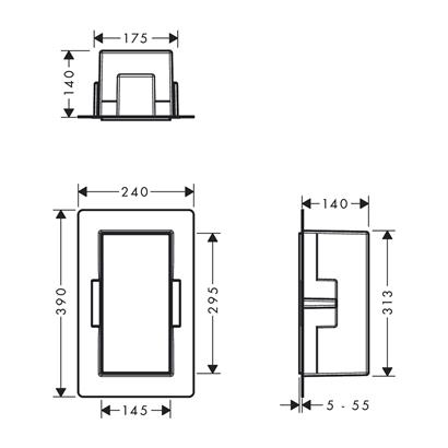 HansGrohe Xtrastoris Minimalistic Duvar Nişi Açık Çerçeveli 300/150/140 - 56076800