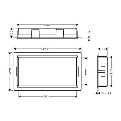 HansGrohe Xtrastoris Original Duvar Nişi Entegre Çerçeveli 300/600/100 - 56064700