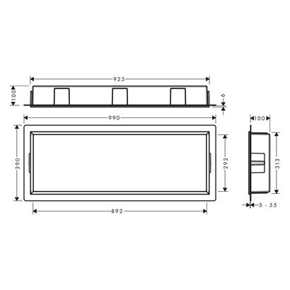 HansGrohe Xtrastoris Original Duvar Nişi Entegre Çerçeveli 300/900/100 - 56067700