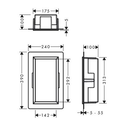 HansGrohe Xtrastoris Original Duvar Nişi Entegre Çerçeveli 300/150/100 - 56057670