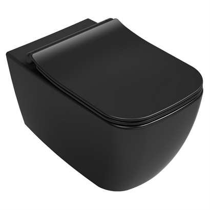İsvea Vea Cubo RimLess Siyah Asma Klozet Seti ( Klozet Kapağı Dahildir )