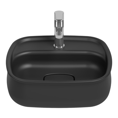 İsvea Fluido Tezgah Üstü Lavabo Siyah, 47 cm