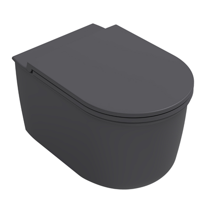 İsvea Fluido Ultimate Flush Antrasit Asma Klozet Seti ( Klozet Kapağı Dahildir )