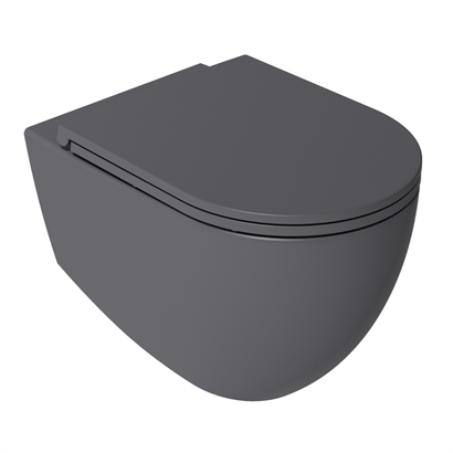 İsvea Infinity Clearim Plus Asma Klozet Seti, Antrasit ( Klozet Kapağı Dahildir )