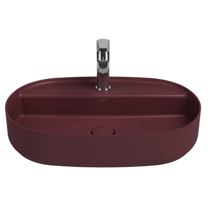 İsvea Infinity Tezgah Üstü Lavabo Rustik Bordo, 60 cm