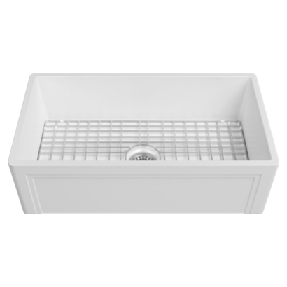 İsvea Lugano Beyaz Seramik Eviye Seti -Tek Gözlü, 84 cm